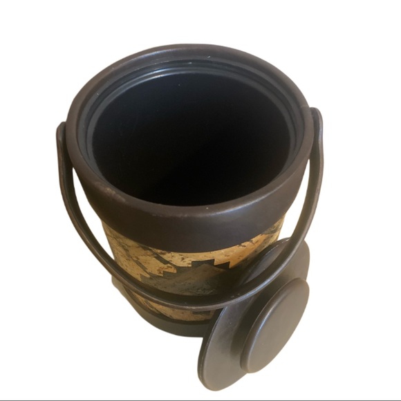 Vintage Elmar Mfg. Ice Bucket Cork Leather Mid-Century Modern Drink Container - Picture 3 of 5